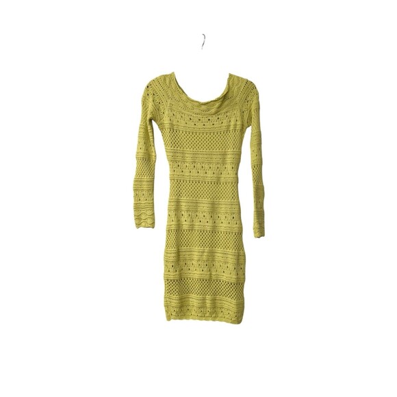 GUESS Womens Amelie Crochet Bodycon Dress, Green, Small - Picture 2 of 5